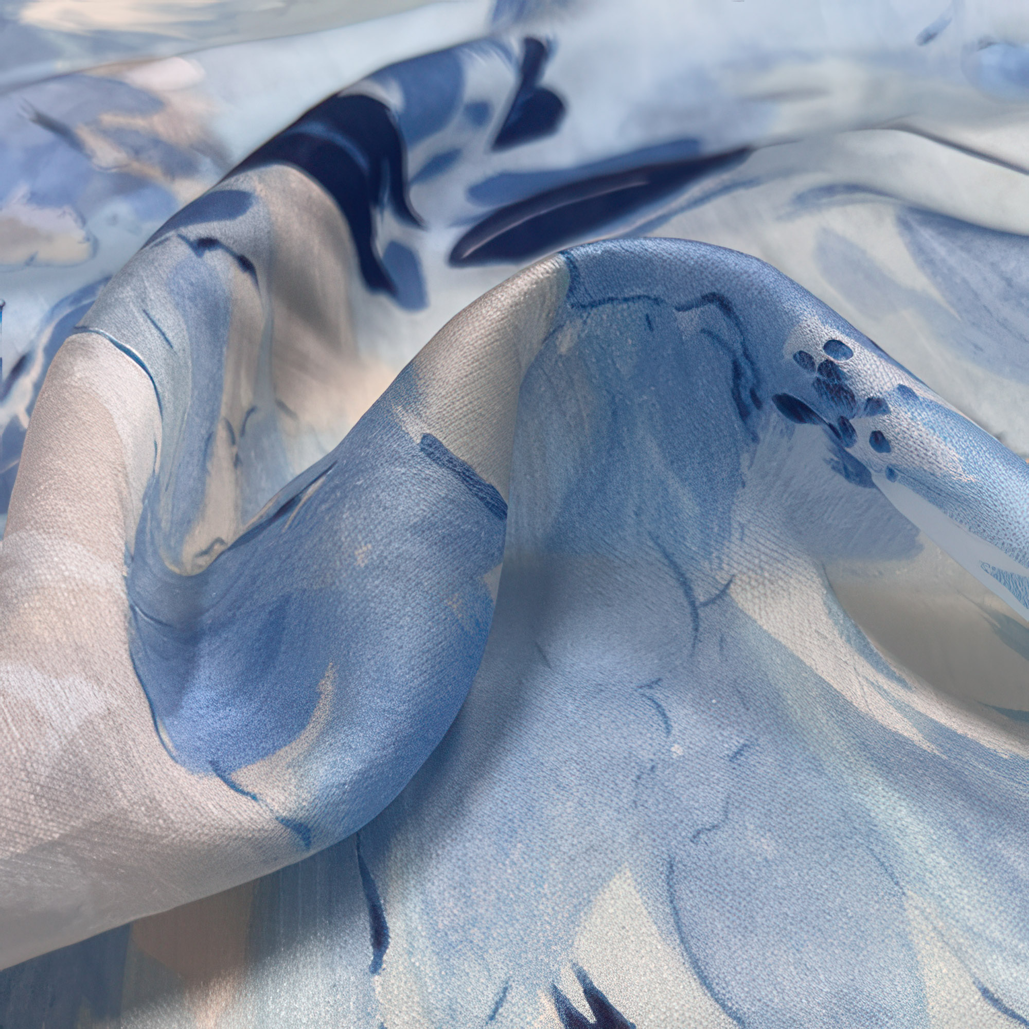 Blends — blue painterly print
