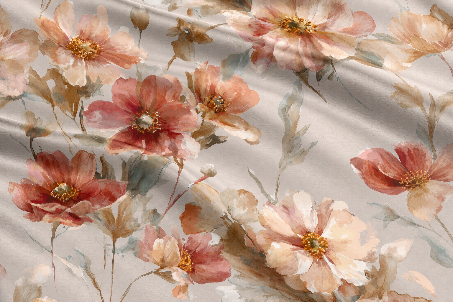 Polyester — watercolor floral print