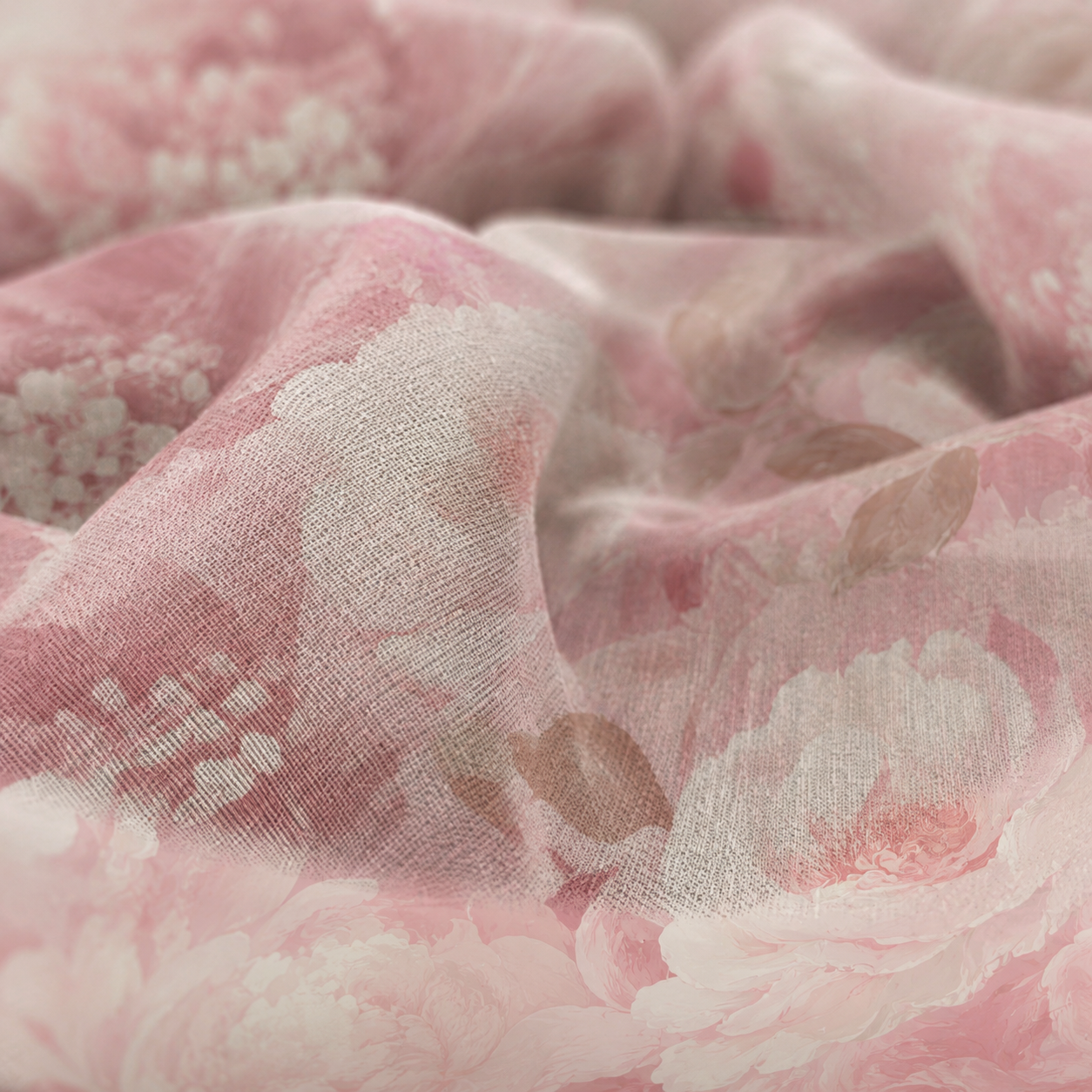 Tencel — soft pink floral print